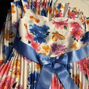 Bonnie Jean Girls‎ Size 16 "BLUE LACE SATIN" Tulle Flower Dress  Floral